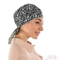 Double Sided Fitted Bandana Scarf | Grey vs Floral