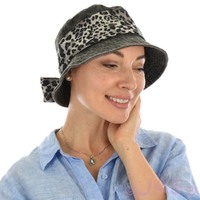 Pre-washed Cotton Bucket Hat with Sash | Dark Grey / Black