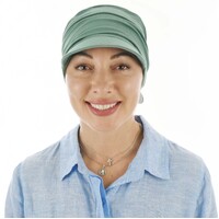 Bamboo Ruched Cadet Cap Sandra | Sage Green