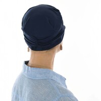 Bamboo Ruched Cadet Cap Sandra | Navy Blue