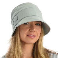 Retro-inspired Cotton Cloche Hat Betty | Light Blue | Adjustable-XS/S