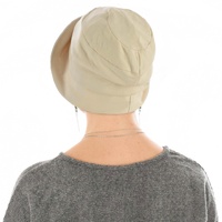 Retro-inspired Cotton Cloche Hat Betty | Beige| Adjustable-S/M