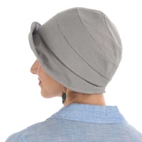 Retro-inspired Cotton Cloche Hat Betty | Grey| Large