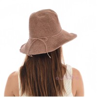 Beach Summer Sun Hat with Shapeable Brim | Taupe Pink | S/M