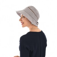 Cloche Sun Hat with Braid Trim - Brooklyn | Light Grey