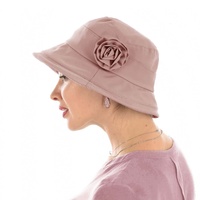 Side Rosette Cloche — Clara | Antique Pink