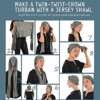 Large View Rectangular Jersey Stretchable Scarf for Turban Wrapping