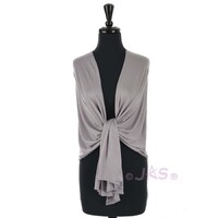 Rectangular Jersey Stretch Scarf Wrap | Lavender Light Grey