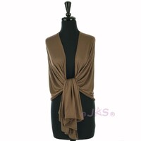 Rectangular Jersey Stretch Scarf Wrap | Bronze Light Brown