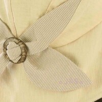 Packable Sun Hat with Pin Striped Bow and Buckle - Helen | Cream Light Beige