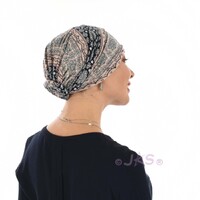 Reversible Tribal Inspired Pre-tied Head Wrap Turban |#3 Black & Pink