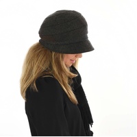 High Crown Wool Blend Bakerboy Hat – Harper | Dark Grey