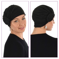 Bamboo Lined Reversible Turban – Lillian | Black