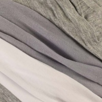 Bamboo Turban & Contrast Loop Band Set | Light Grey with Grey and White