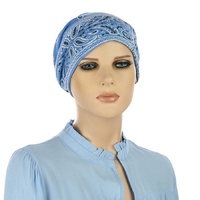 Paisley Pre-Tied Chemo Turban with Rosette | Baby Blue