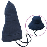 Packable Linen Sun Hat – Ann | Navy Blue | M/L