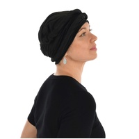Seamless Crown Wrap Turban | Plain Black