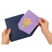 3D Pop Up Flower Bouquet Greeting Card with Love Heart Message Area