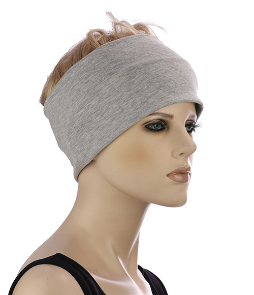 Large View Wide Cotton Lining Headband | Grey - Medium Grey
