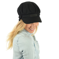 Jeanette Bakerboy Hat | Black with Black Ribbon | S/M