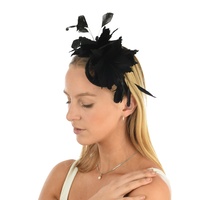 Black Fascinator Feather Headband