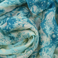 Floral Headscarf & Headband Combo - Bridget | Option 7-Sky Blue/Baby Blue/Cream