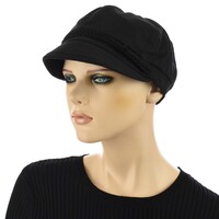 Newsboy Cap with Seamless Wrap Band | Black