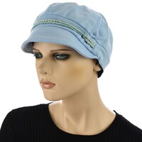 Newsboy Cap with Seamless Wrap Band | Blue - Light Blue / Baby Blue