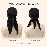 Stretch Chemo Slip-on Durag Head Wrap  | Black