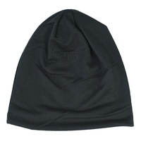 Jersey Cotton Slip-on Slouch Beanie  | Black | M/L