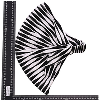 Stretch Ruffled Headband Wrap | Black / White
