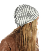 Stretch Ruffled Headband Wrap | Grey / White