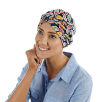 Soft Floral Print Turban | Option S7 | S/M | Abstract Paisley & Blooming Flowers Print