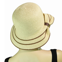 Big Bow Cloche Bucket Sun Hat  | Beige