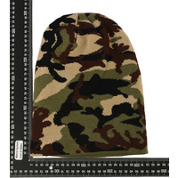 Large View Green Camouflage Slouch Beanie