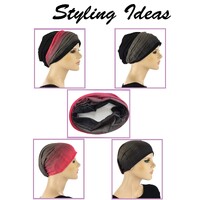 Black Premium Cotton Beanie with Seamless Headband | Option 14 | L/XL