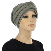 Cotton Beanie and Knit Turban Headband Set | XS/S | Option S4 | Grey Band N Grey Beanie