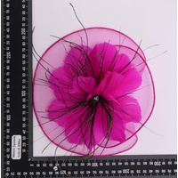 Headband and Clip Twin Flower Fascinator  | Pink - Hot Pink