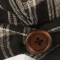 Check Newsboy Hat with Bow & Button | Brown - Chocolate Brown | L