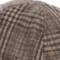 Wool Touch Plaid Check Ivy Hat | Camel and Dark Brown Checked Pattern