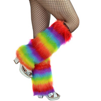 Rainbow Faux Fur Disco Legwarmers
