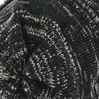 Ribbed Strechy Sloutchy Beanie Cap | Black and White Two-toned