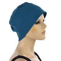 COTTON TURBAN WITH BLACK SASH | Blue - Teal Blue