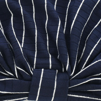 Striped Cotton Turban | Navy with White Stripes | S/M