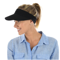 Tennis Visor and Pre-tied Stretch Scarf Set | Black