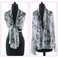 Looped Cotton Turban - Denise | Grey | M/L |With Sash