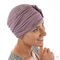 ROSETTE RUCHED BAMBOO TURBAN - HANNAH | Dusty Light Purple Lilac