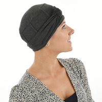 Bamboo Slip-on Cap with Tails - Susan | Charcoal Dark Grey