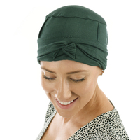 Bamboo Slip-on Cap with Tails - Susan | Green - Dark Green