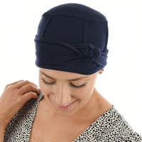 Bamboo Slip-on Cap with Tails - Susan | Blue - Navy Blue / Dark Blue